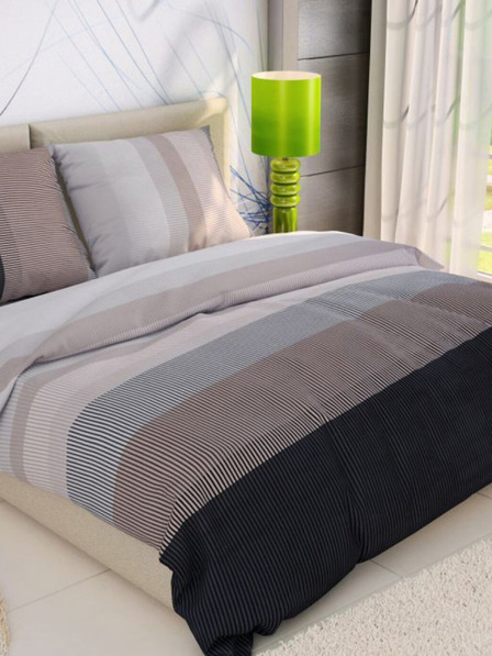 Kvalitex Francia pamut ágynemű DELUX 220x200, 70x90cm NEPTUNE barna