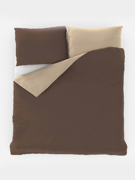 Kvalitex LUXURY COLLECTION szatén ágyneműhuzat 140x220, 70x90cm sötétbarna / bézs