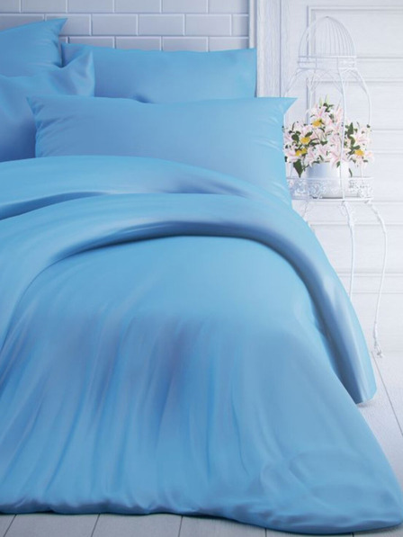 Kvalitex Francia egyszínű pamut ágynemű 240x200, 70x90cm kék