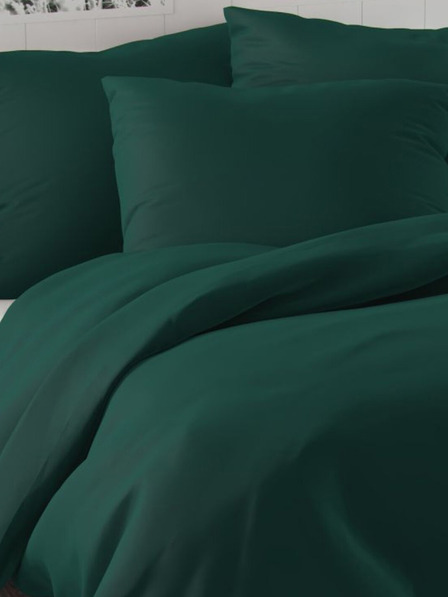 Kvalitex Szatén ágynemű LUXURY COLLECTION 140x200, 70x90cm sötétzöld