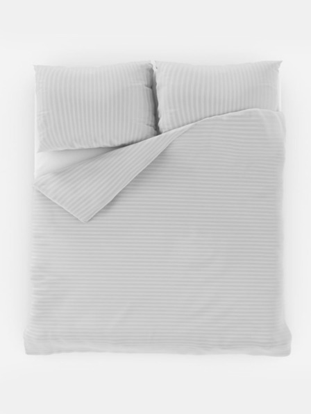 Kvalitex Francia szatén ágynemű csíkkal 1+2, 220x200, 70x90cm FEHÉR