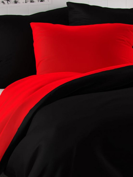 Kvalitex Szatén ágynemű LUXURY COLLECTION 140x200, 70x90cm piros / fekete Kvalitex
