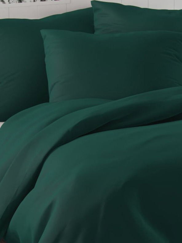 Kvalitex Francia szatén ágyneműhuzat LUXURY COLLECTION 1+2, 240x220, 70x90cm sötétzöld