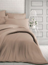 Kvalitex Francia szatén csíkos ágynemű 1+2, 200x200, 70x90cm bézs Kvalitex