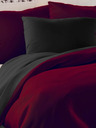 Kvalitex Szatén ágynemű LUXURY COLLECTION 140x200, 70x90cm bordó / fekete Kvalitex