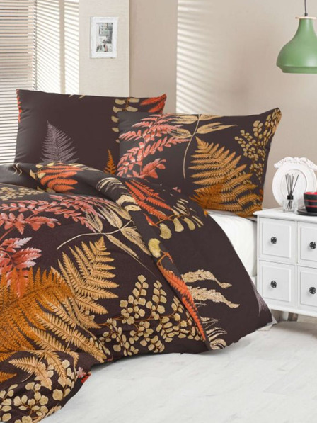 Kvalitex Luxury Collection szatén francia ágynemű 1+2, 200x200, 70x90cm Kapradí barna Kvalitex