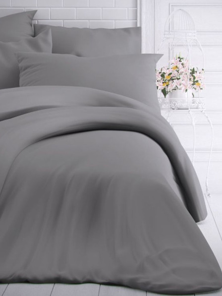 Kvalitex Francia egyszínű pamut ágynemű 200x200, 70x90cm világosszürke