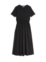 Marks & Spencer Ráncolt midi ruha kiemelt derékkal, 100% pamutból Marks & Spencer - fekete