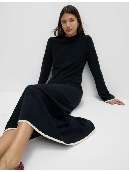 Marks & Spencer Marks & Spencer jersey midi ruha kerek nyakkivágással, tengerészkék színű