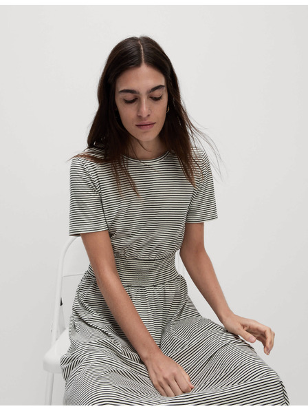 Marks & Spencer Csíkos ráncolt midi ruha 100% pamutból Marks & Spencer - tengerkék
