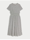Marks & Spencer Csíkos ráncolt midi ruha 100% pamutból Marks & Spencer - tengerkék
