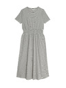 Marks & Spencer Csíkos ráncolt midi ruha 100% pamutból Marks & Spencer - tengerkék