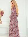 numoco Sifon midi ruha - barna boho mintás Numoco