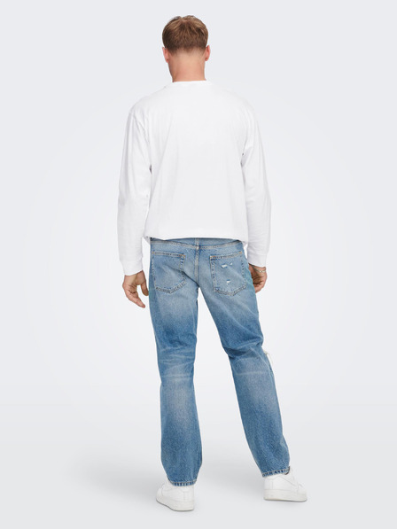 ONLY & SONS Kék, laza szabású, szakadt hatású farmer ONLY & SONS Edge