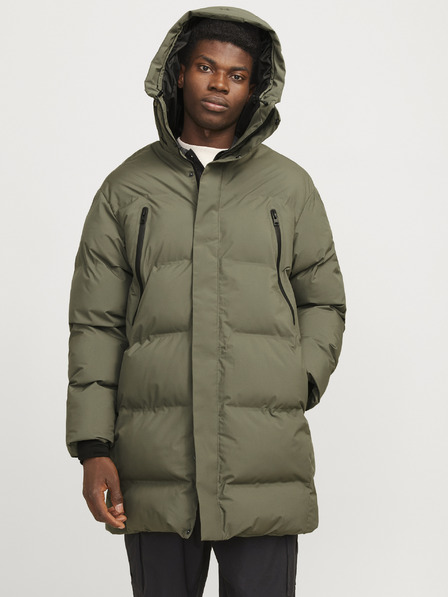 Jack & Jones Khaki színű Jack & Jones Alpha férfi téli steppelt kabát