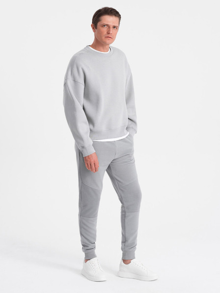 Ombre Clothing Férfi melegítőnadrág ottoman szövetbetétekkel - szürke V5 OM-PASK-0127 OM-PASK-0127