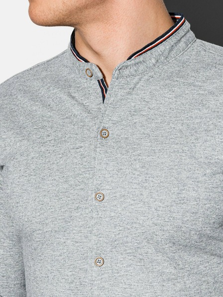 Ombre Clothing Férfi hosszú ujjú ing K542 - szürke