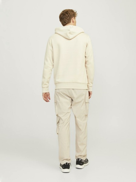 Jack & Jones Jack & Jones férfi bézs színű kapucnis pulóver