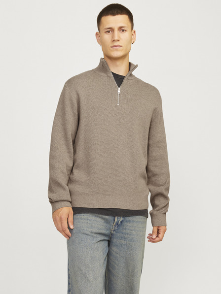 Jack & Jones Jack & Jones férfi cipzáras pulóver bézs színben