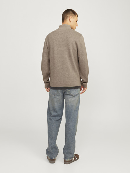 Jack & Jones Jack & Jones férfi cipzáras pulóver bézs színben