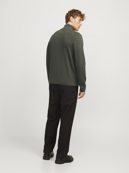 Jack & Jones Jack & Jones Khaki színű férfi cipzáras pulóver