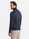 Ombre Clothing Férfi kötött garbó viszkózzal - sötétkék V4 OM-SWTN-0127 Ombre ruházat