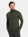 Ombre Clothing Férfi kötött garbó viszkózzal - sötétszürke V5 OM-SWTN-0127 Ombre ruházat