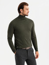 Ombre Clothing Férfi kötött garbó viszkózzal - sötétszürke V5 OM-SWTN-0127 Ombre ruházat