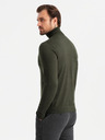 Ombre Clothing Férfi kötött garbó viszkózzal - sötétszürke V5 OM-SWTN-0127 Ombre ruházat