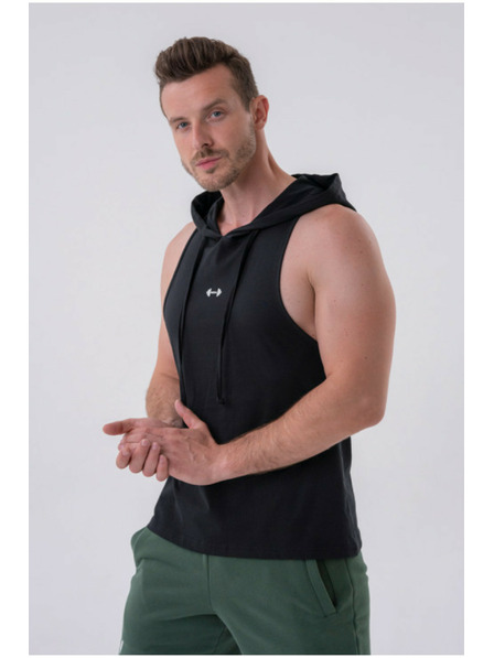 Nebbia Fitnesz top kapucnival 323 Fekete Nebbia