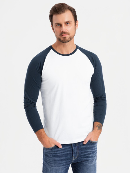 Ombre Clothing Férfi nyomtatott hosszú ujjú póló - fekete V1 OM-LSPT-0119 Ombre Ruházat
