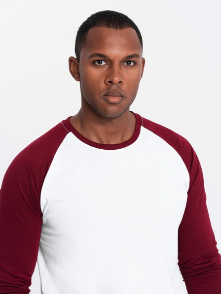 Ombre Clothing Férfi nyomtatott hosszú ujjú póló - fekete V1 OM-LSPT-0119 Ombre Ruházat