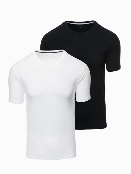 Ombre Clothing Ombre Clothing férfi pamut póló szett, 2 darab, kerek nyakkivágással, BASIC