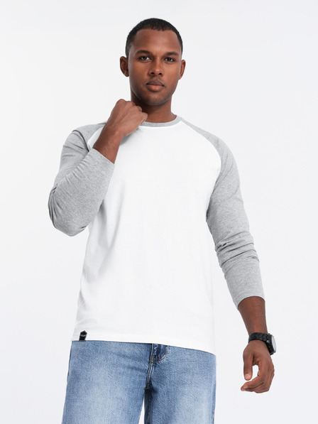 Ombre Clothing Férfi nyomtatott hosszú ujjú póló - fekete V1 OM-LSPT-0119 Ombre Ruházat