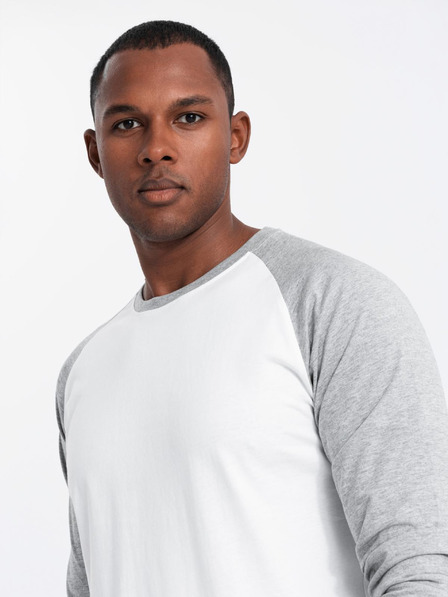 Ombre Clothing Férfi nyomtatott hosszú ujjú póló - fekete V1 OM-LSPT-0119 Ombre Ruházat