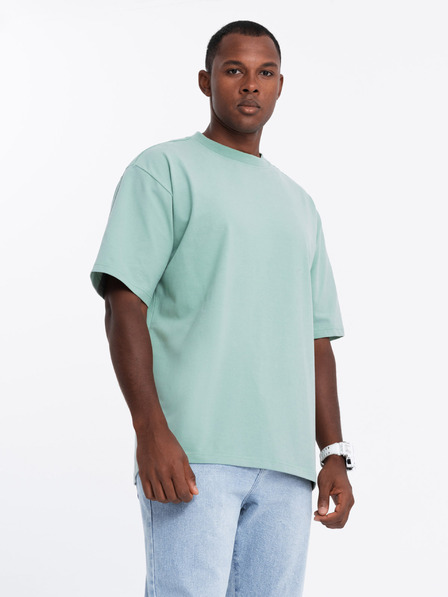 Ombre Clothing Férfi LOOSE FIT póló menta zsebbel Ombre Ruházat