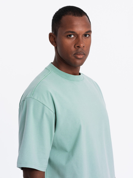 Ombre Clothing Férfi LOOSE FIT póló menta zsebbel Ombre Ruházat
