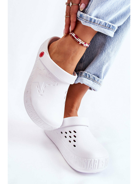 BIG STAR SHOES Női világos papucs Kroks Big Star fehér női papucs