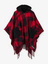 Desigual Desigual Checkys Arenal/Zipper fekete-piros kockás női poncsó