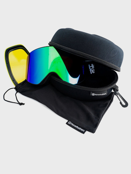 Horsefeathers Snowboard szemüveg Edmond - fekete/tükör zöld HORSEFEATHERS