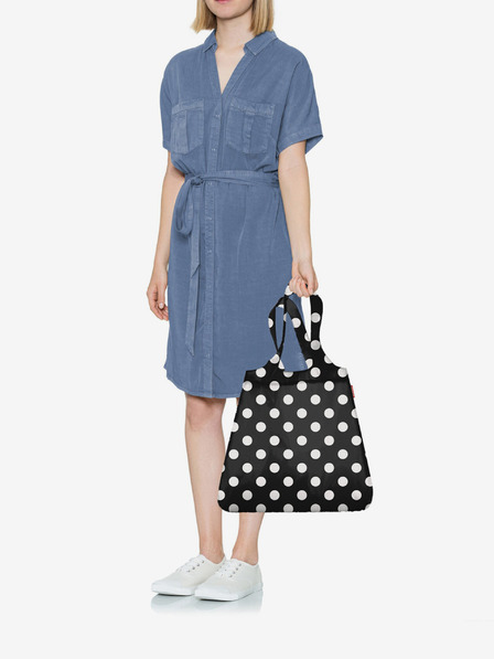 Reisenthel Fekete női bevásárlótáska fehér pöttyökkel Reisenthel Mini Maxi Shopper Dots White
