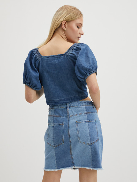 Pieces Kék női farmer crop top Pieces Tinka Tinka