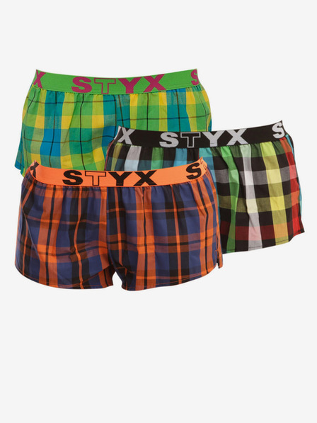 Styx 3PACK női Styx sportnadrág rugalmas többszínű elasztikus sportnadrág