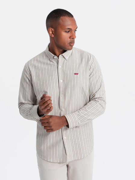 Ombre Clothing Férfi pamut ing REGULAR FIT finom csíkokkal Ombre Clothing