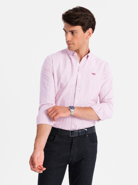 Ombre Clothing Férfi pamut ing REGULAR FIT finom csíkokkal Ombre Clothing