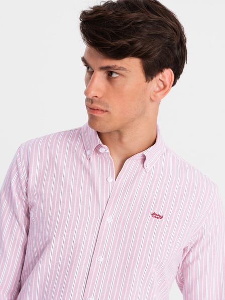 Ombre Clothing Férfi pamut ing REGULAR FIT finom csíkokkal Ombre Clothing