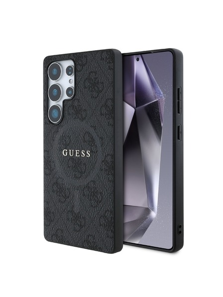 Guess PU Leather 4G Colored Ring MagSafe Zadní Kryt pro Samsung Galaxy S25 Ultra Black Telefontok