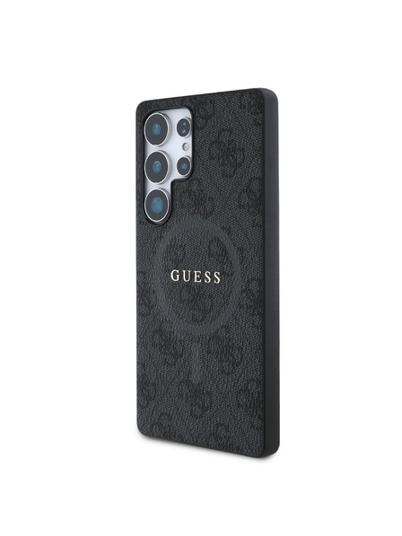 Guess PU Leather 4G Colored Ring MagSafe Zadní Kryt pro Samsung Galaxy S25 Ultra Black Telefontok