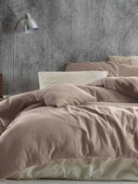 Kvalitex Francia muszlin ágynemű 240x220, 70x90cm bézs Qualitex