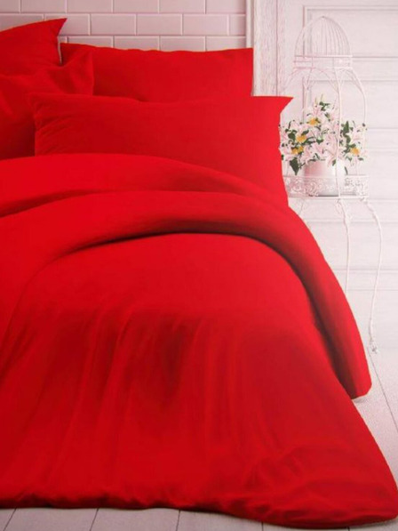 Kvalitex Francia egyszínű pamut ágyneműhuzat 240x200, 70x90cm piros